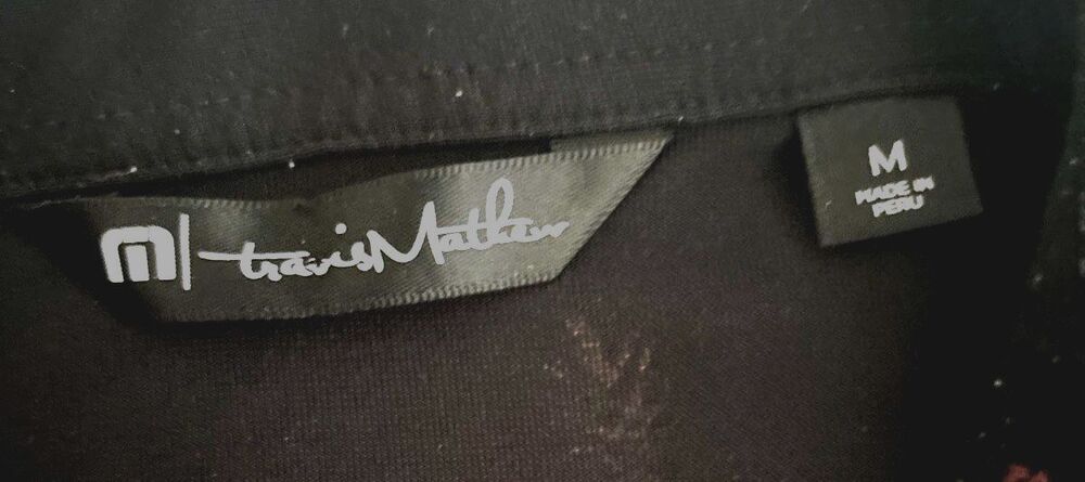 Travis Mathew Natures Finest Black Polo Shirt Medium Cocktails Party Animal - Picture 4 of 5